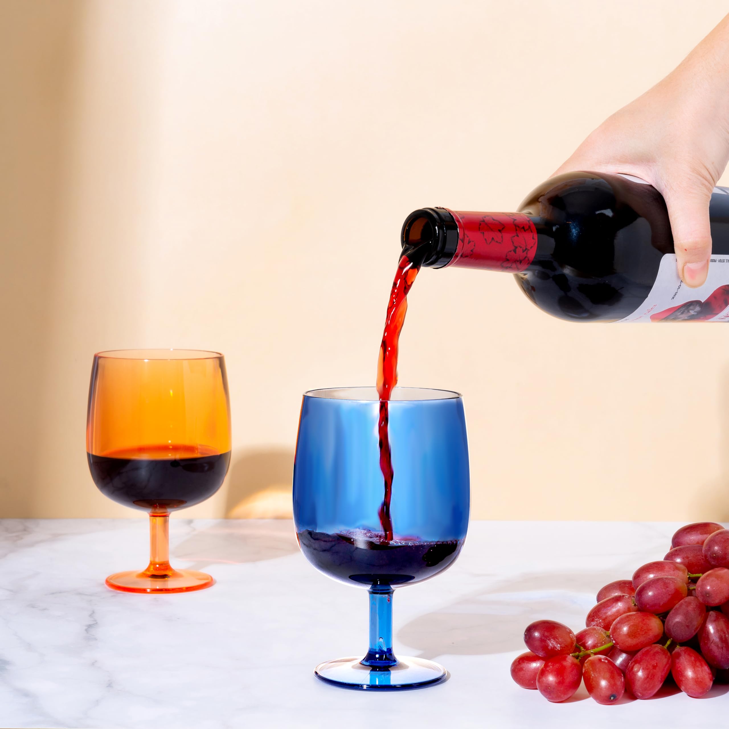 KX-WARE top-rack safe glasses maintain color and clarity after washing.