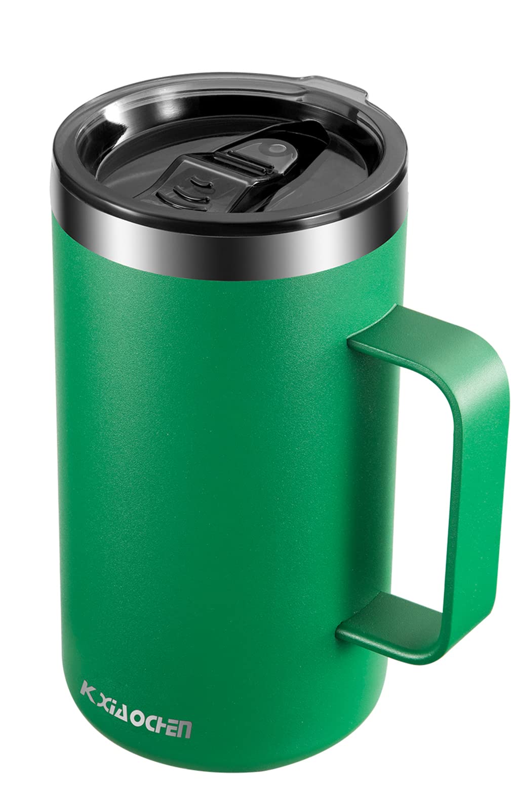 KXIAOCHEN 20oz insulated mug with lid in emerald finish keeping drinks hot on the go