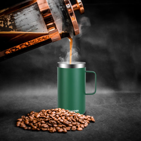 KXIAOCHEN emerald mug side view highlights durable stainless steel construction