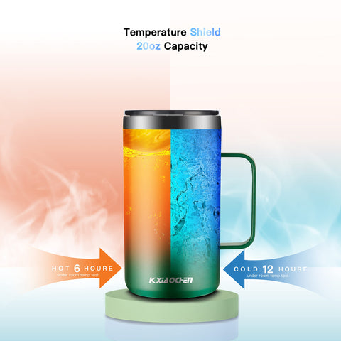 KXIAOCHEN emerald mug top view with sliding lid for easy sipping