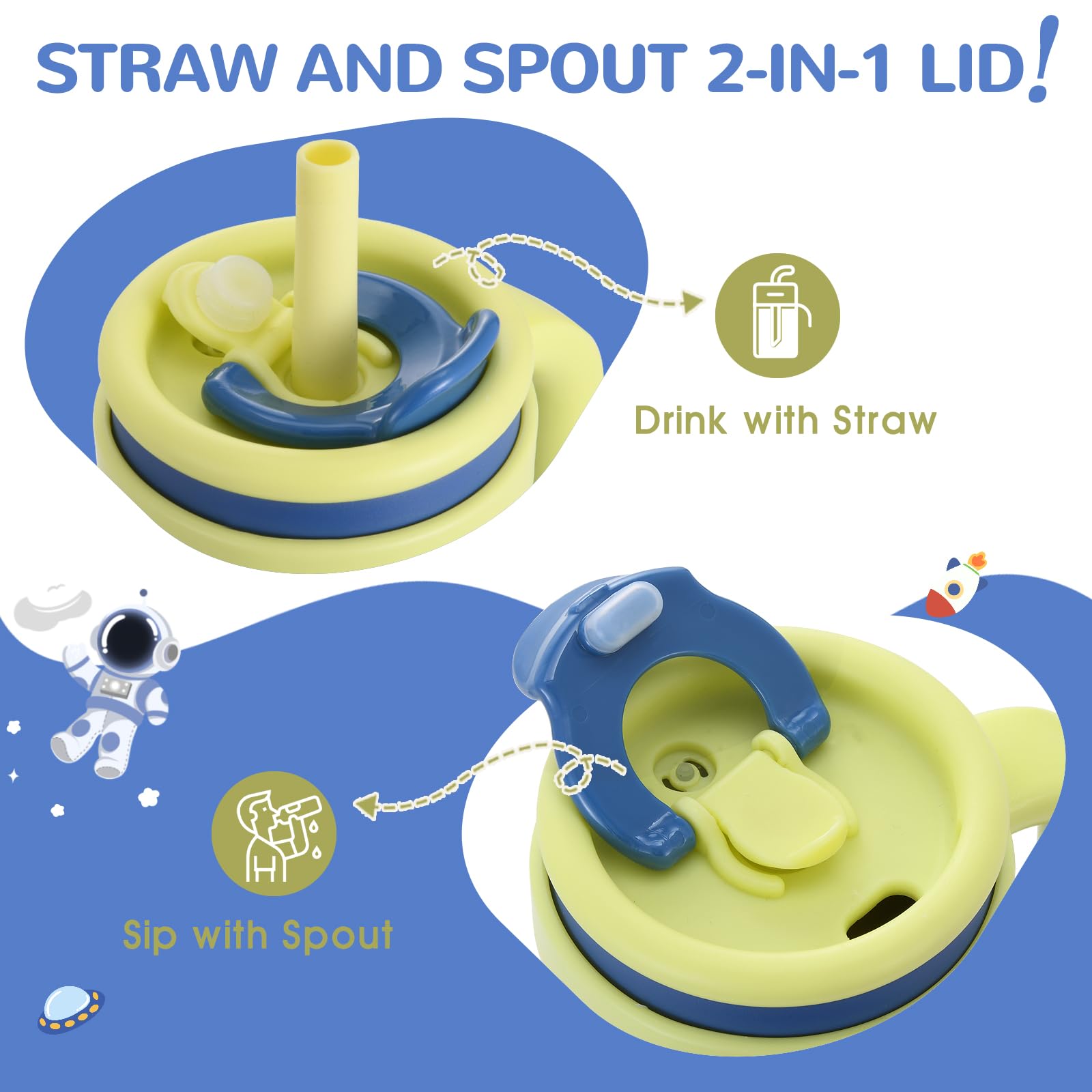 KXIAOCHEN tumbler with cupholder-friendly design for car seats, strollers, and travel.