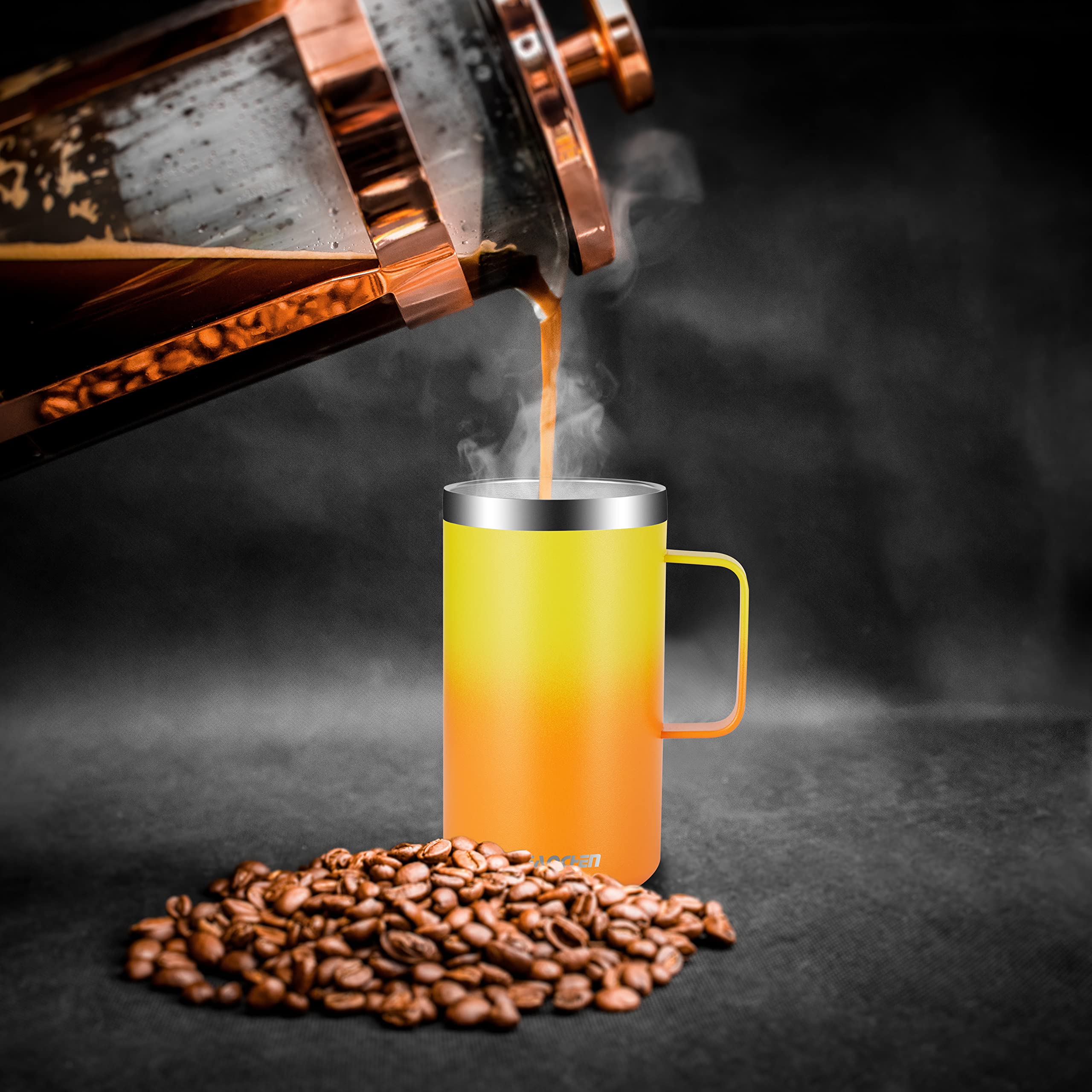 KXIAOCHEN double-wall vacuum mug showing inner chamber preserves temperature longer.