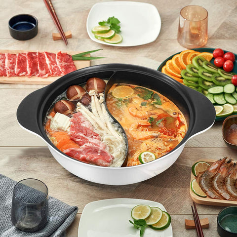 Kxuhivc hot pot non-stick coating simplifies cleaning and oil removal.