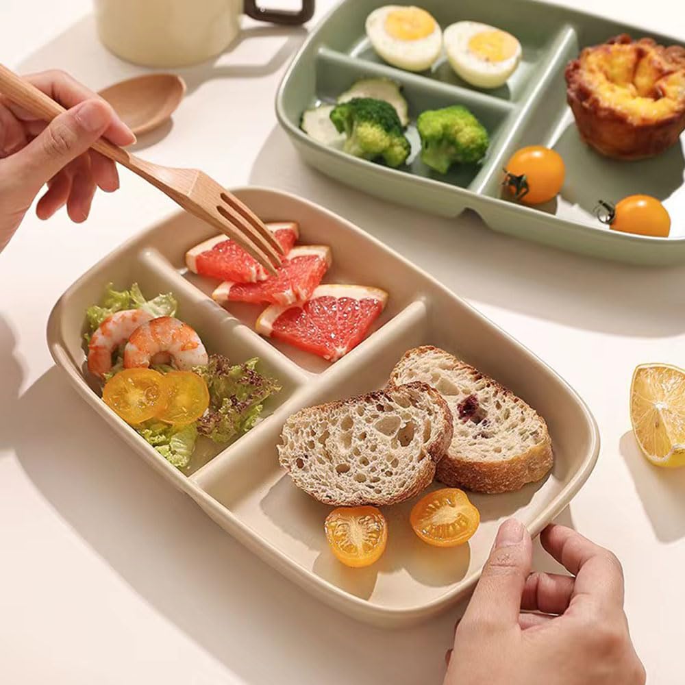 K Y KANGYUN 4-pack divided plates suit family meals and travel.