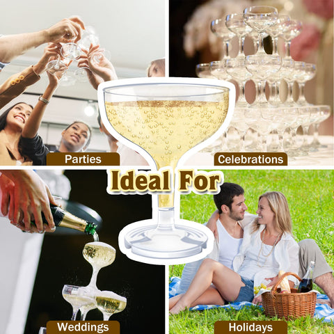 KYAPCK disposable champagne cups offer convenient cleanup after events