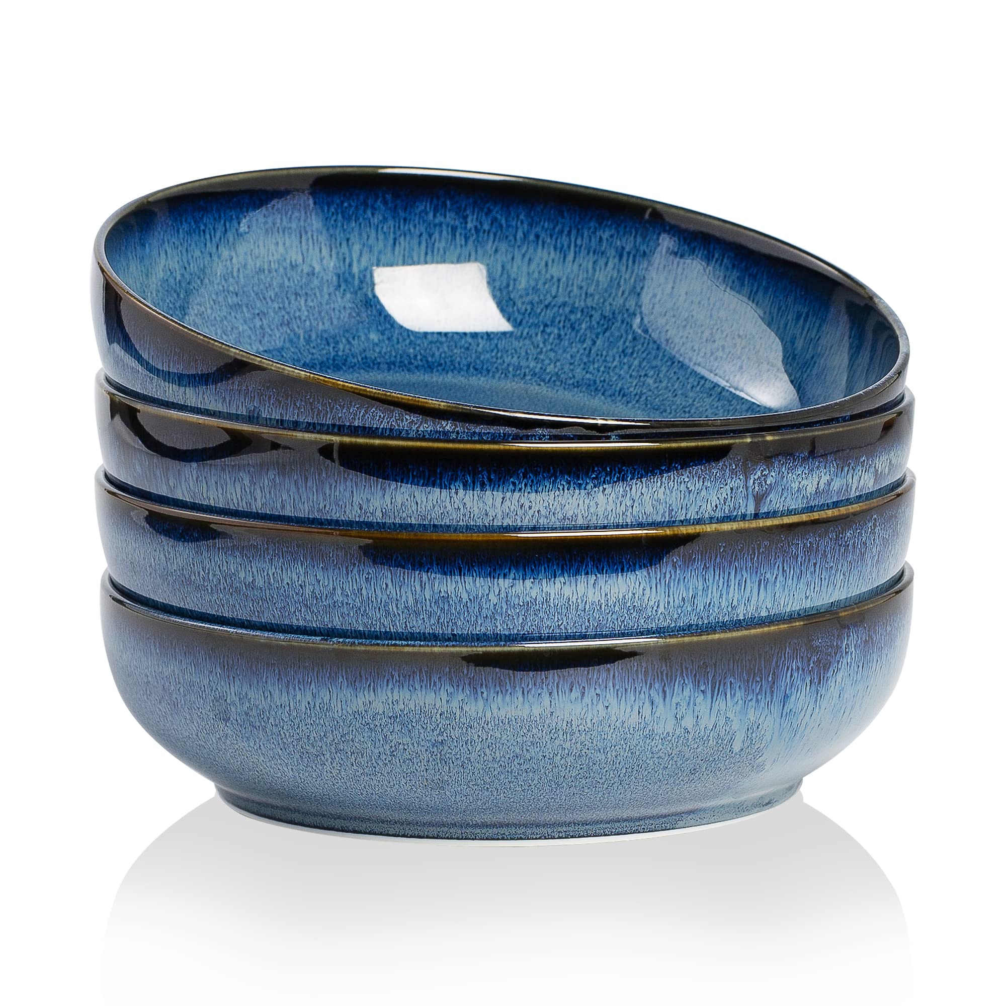 KYBSCZ 30oz ceramic bowls set of four for pasta and salads.