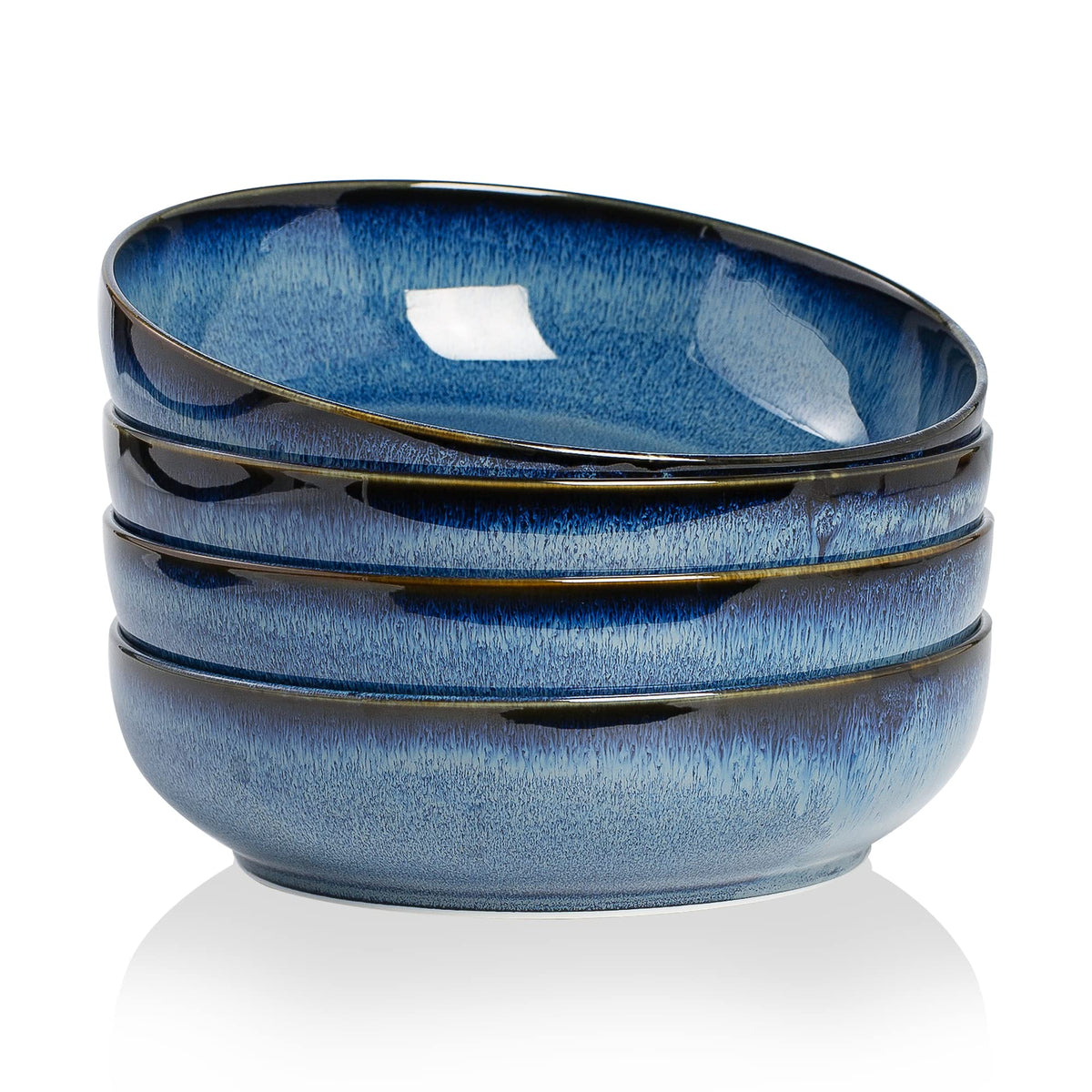 KYBSCZ 30oz ceramic bowls set of four for pasta and salads.