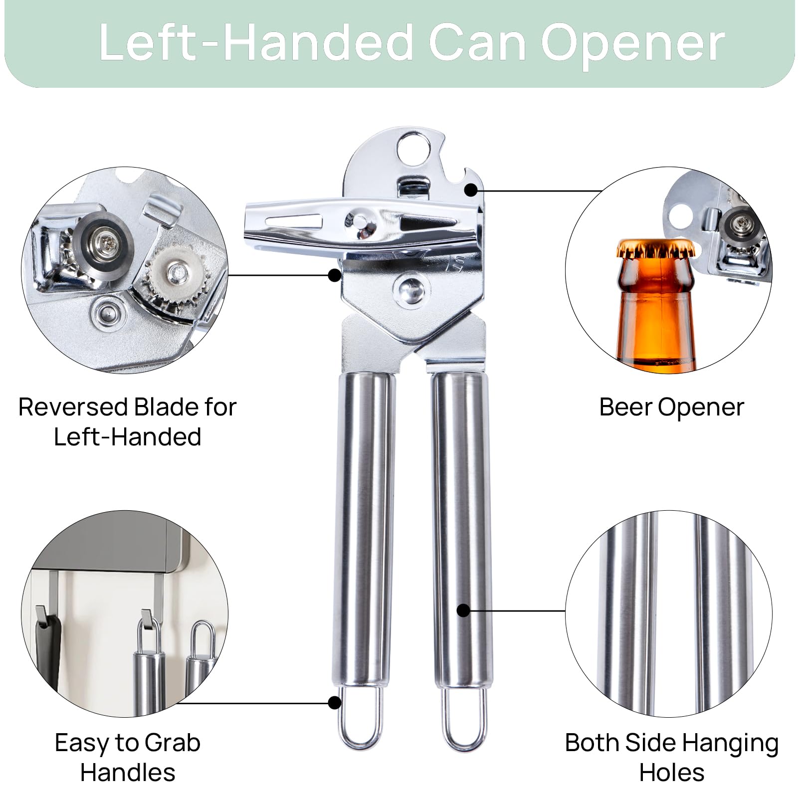KYDLLF left-handed bottle opener in metal for effortless cap removal.