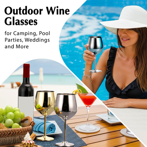 Kylenzo elegant stemmed metal wine glasses suitable for formal events
