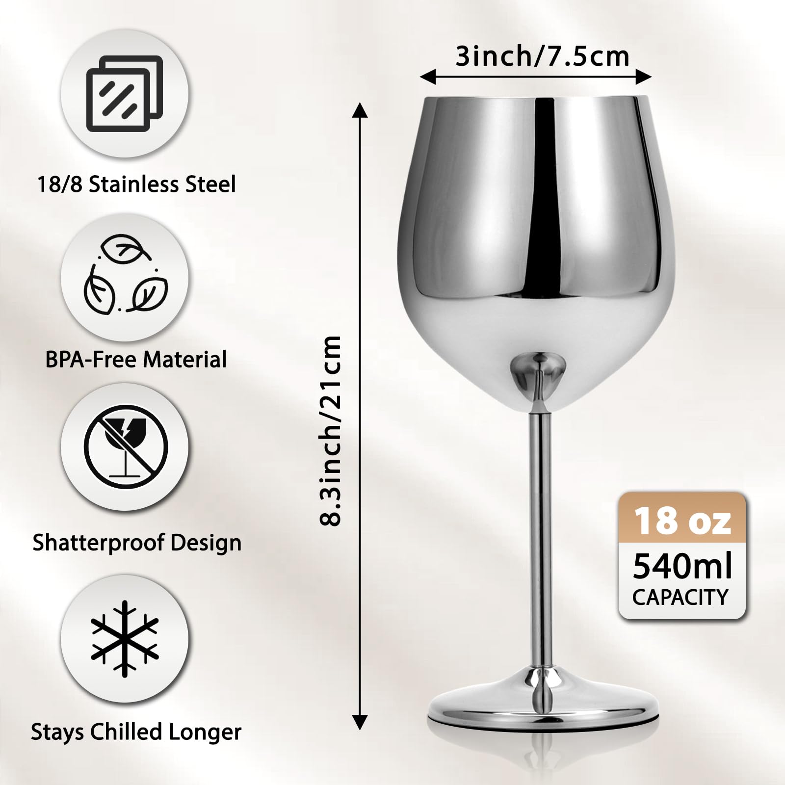 Kylenzo outdoor wine cups 18oz ideal for travel and camping