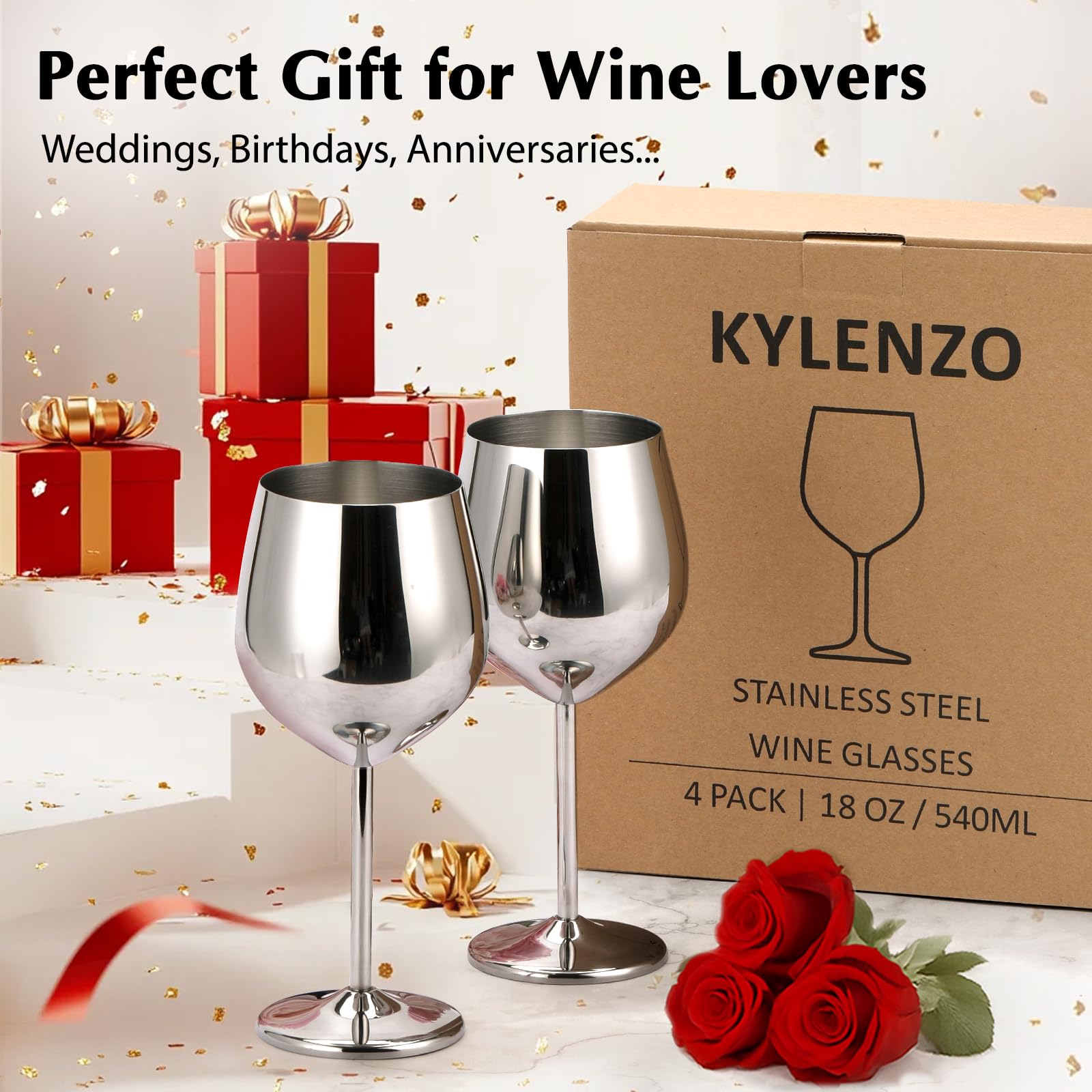 Kylenzo pool party ready wine glasses durable for backyard gatherings