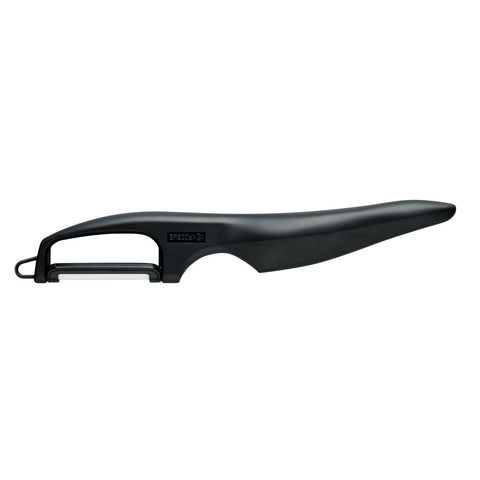 Kyocera advanced ceramic vertical double-edge blade peeler showing precision for effortless peeling