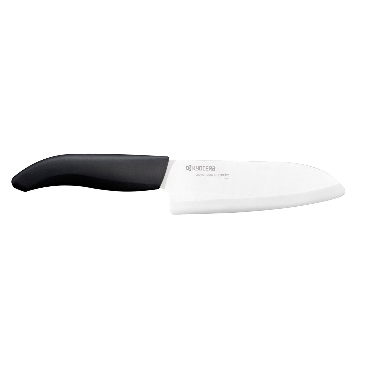 Kyocera FK-140-WH ceramic santoku knife, precise slicing with a lightweight blade.
