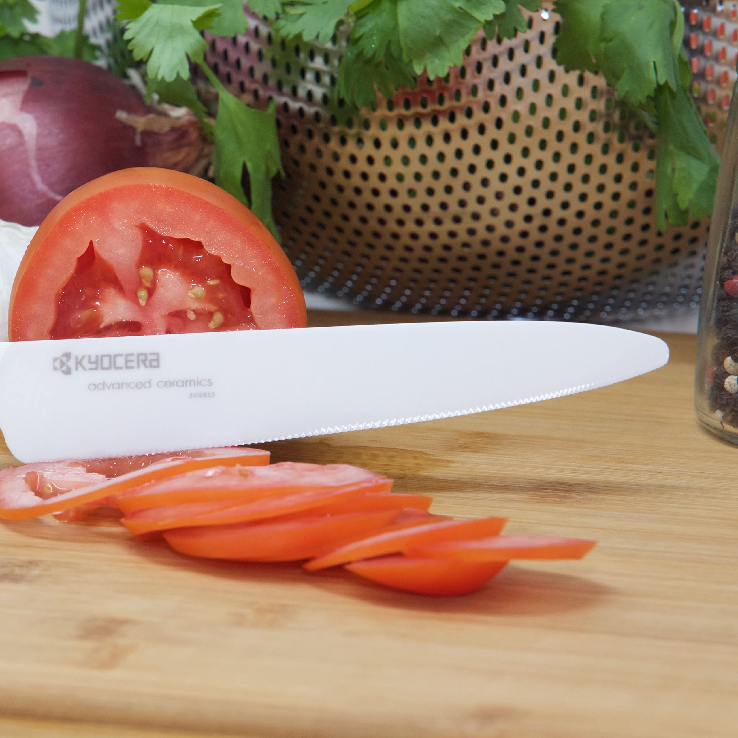 KYOCERA ceramic blades stay rust-free and easy to clean in any kitchen.