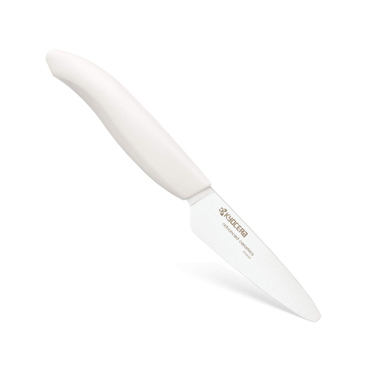 Kyocera Revolution 3in paring knife handle provides ergonomic grip for precise prep.