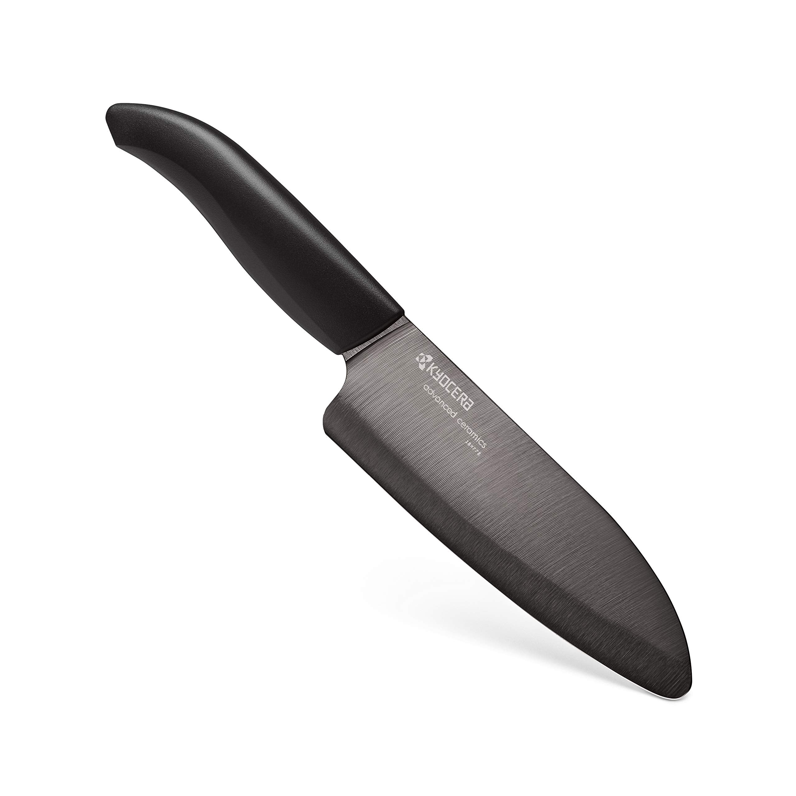 Kyocera Revolution Santoku knife blade edge maintains sharpness for everyday slicing.