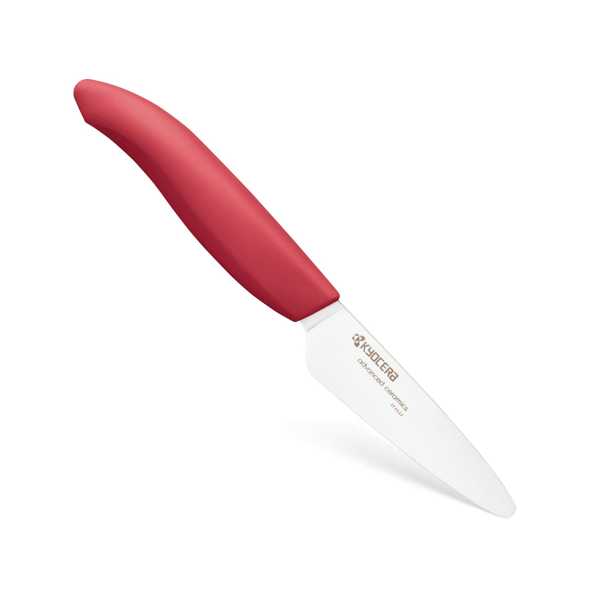 KYOCERA Revolution 3-inch paring knife with red handle for precise peeling and trimming