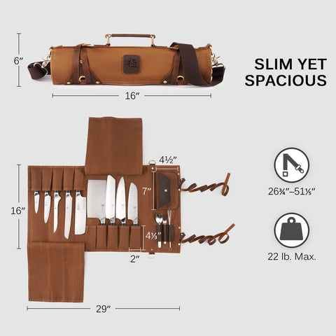 KYOKU knife roll bag buckle secure shows safety during travel and storage