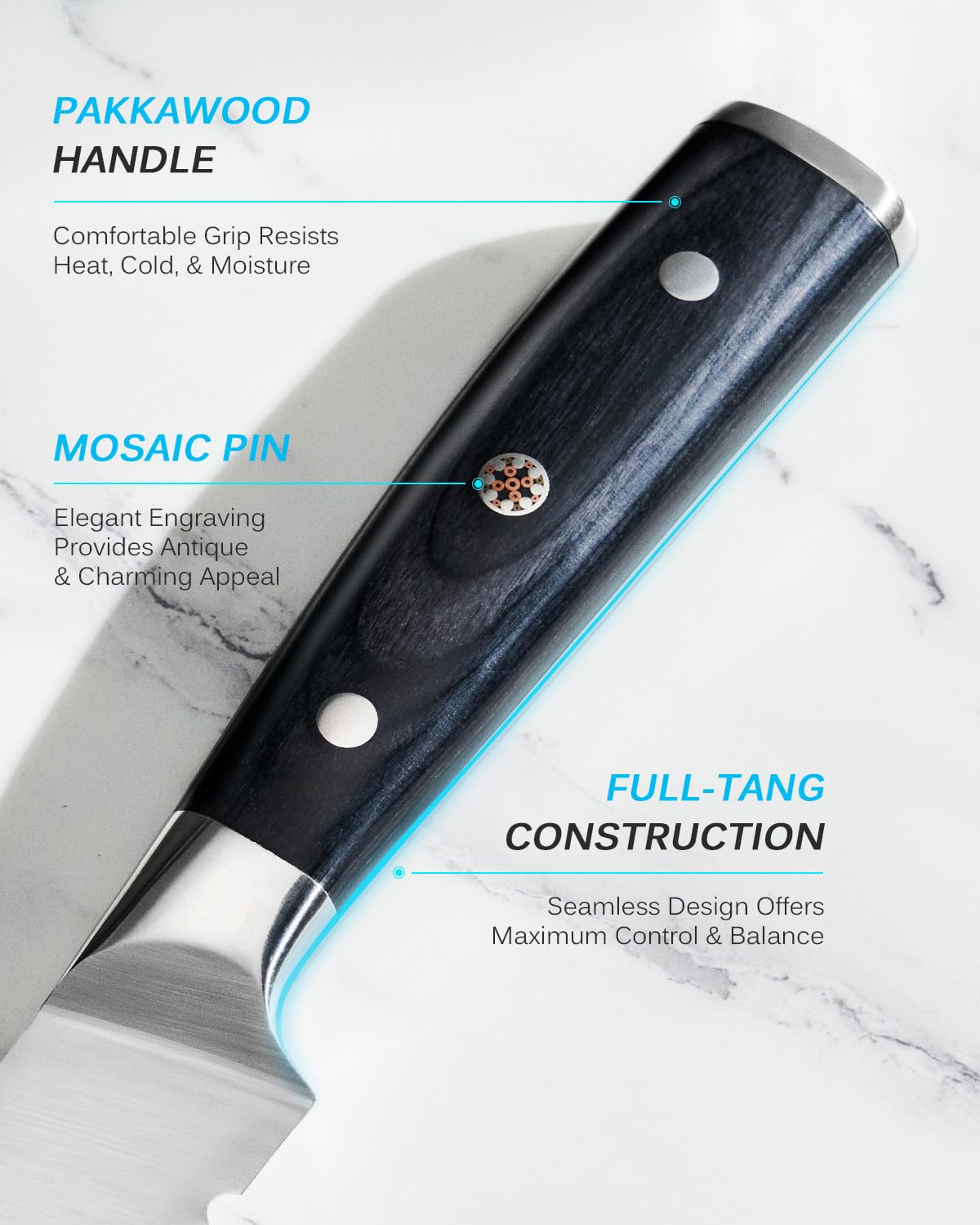 KYOKU full-tang construction provides balanced control.