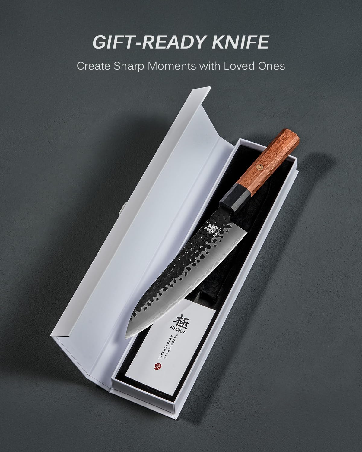 KYOKU mosaic pin detail adds durability and style to the knife