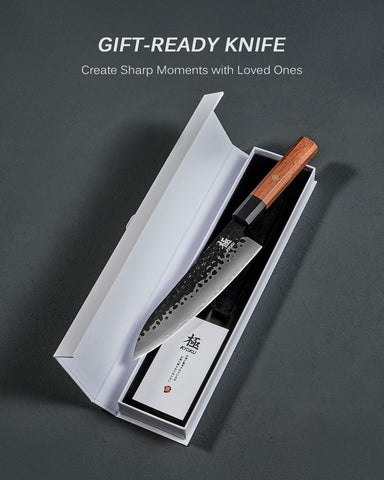 KYOKU mosaic pin detail adds durability and style to the knife