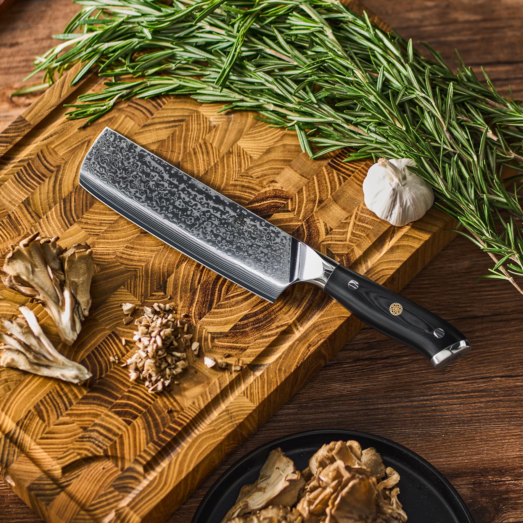 KYOKU Nakiri 7-inch knife stored in case for organized kitchen