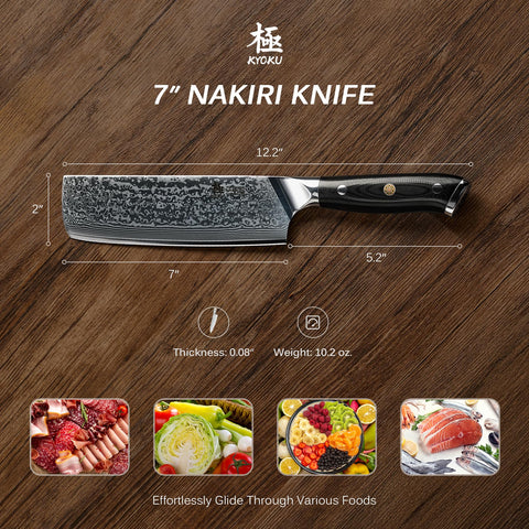 KYOKU Nakiri 7-inch balanced blade for easy control