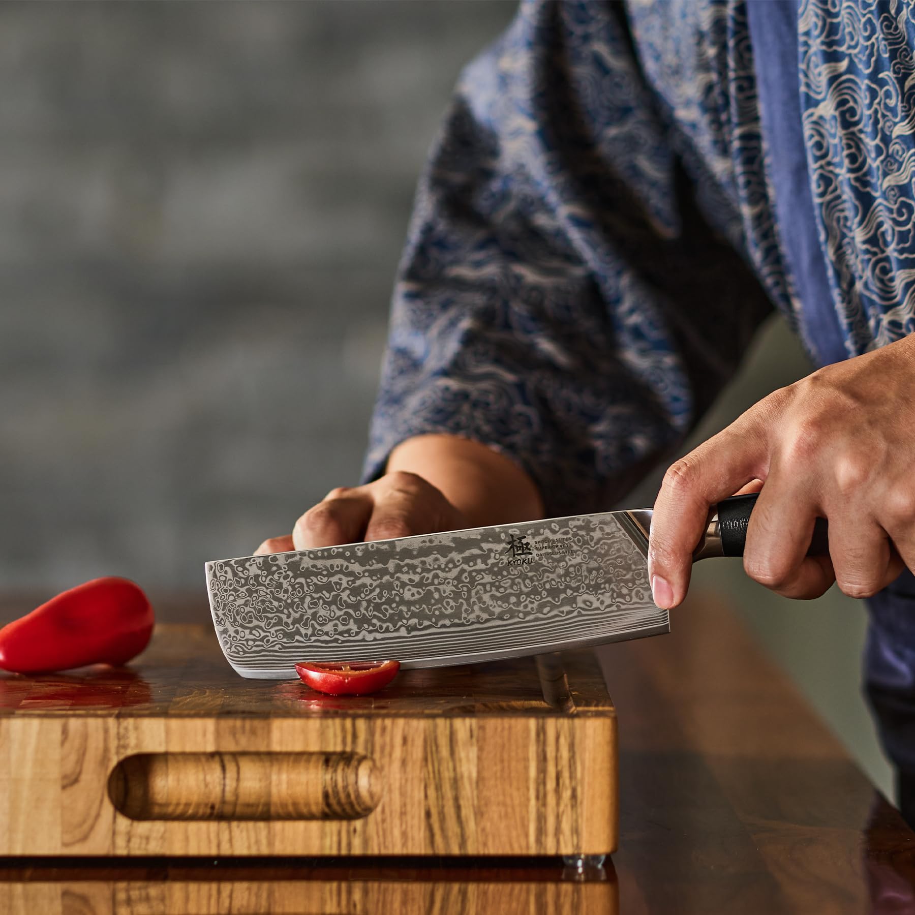 KYOKU Nakiri 7-inch edge care prolongs sharpening and durability