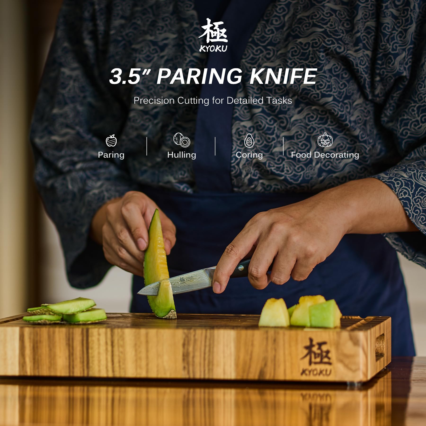 KYOKU paring knife in sheath and case for safe storage