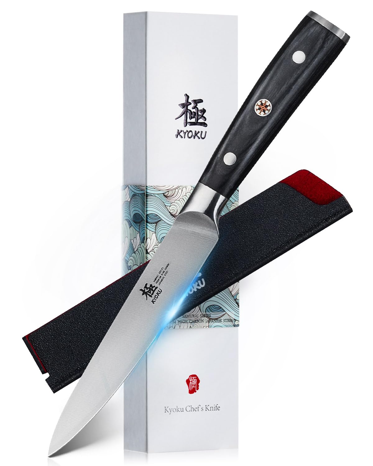 KYOKU Samurai 5-inch utility knife blade closeup for precision cutting