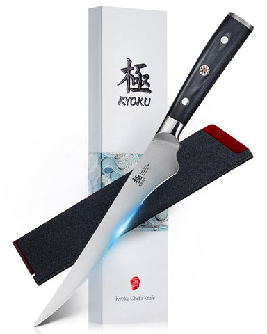 KYOKU boning knife blade close-up shows a sharp edge for precise bone separation