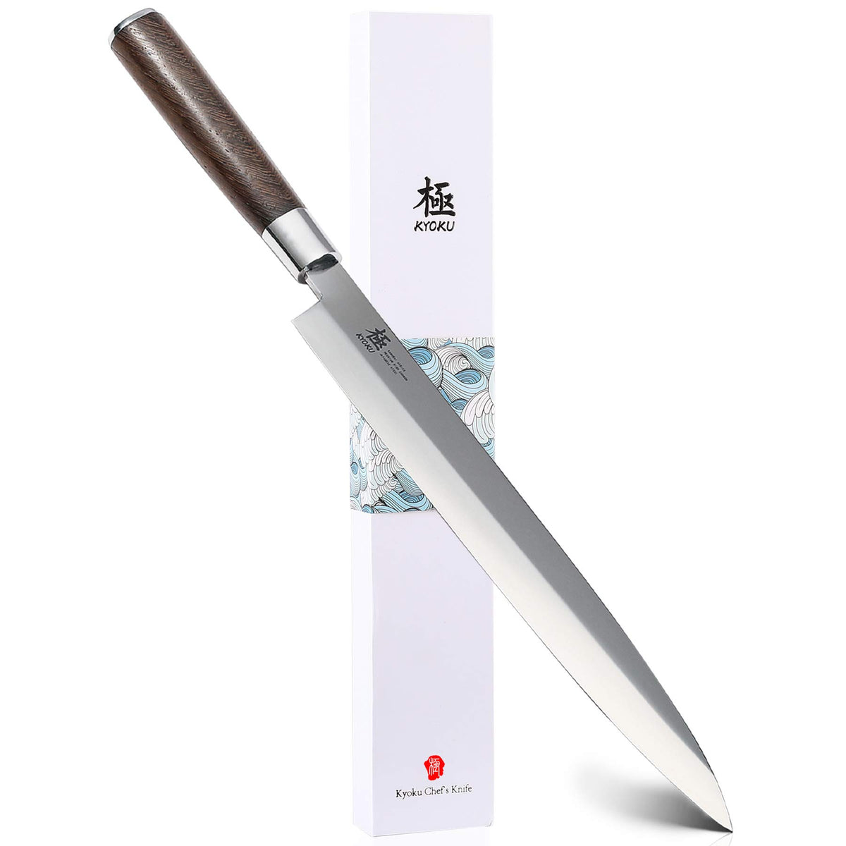 KYOKU Samurai Yanagiba 10.5-inch blade for precise sushi and sashimi cuts.