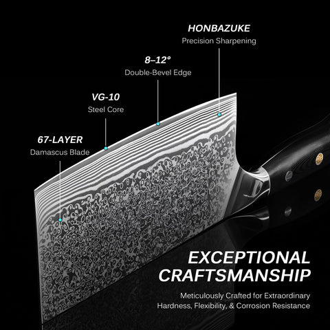 KYOKU VG10 Japanese Damascus steel core highlights edge retention