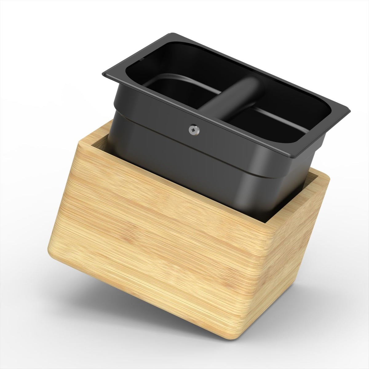 KYONANO Coffee Knock Box with durable knock bar for stable tapping.