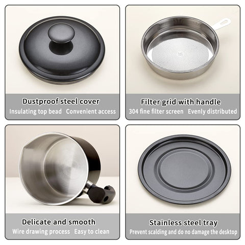 Kyraton bacon grease container ideal for filtering oil during daily cooking.