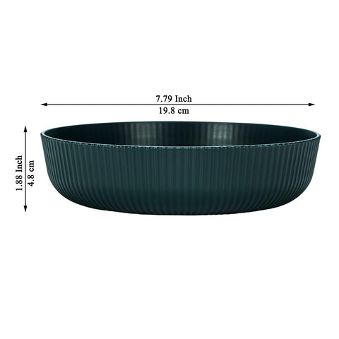 Kyraton 37oz bowls in dark green; unbreakable design ideal for outdoor dining.