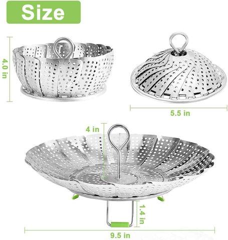 KZNXCVI steamer basket in-pot use for vegetables and seafood steaming.