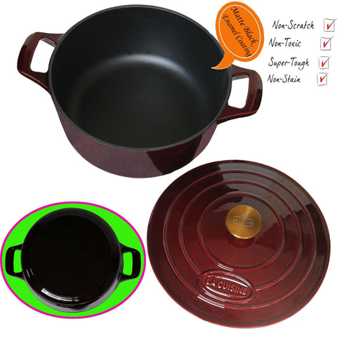 La Cuisine dutch oven with sure-grip handles for secure, comfortable lifting