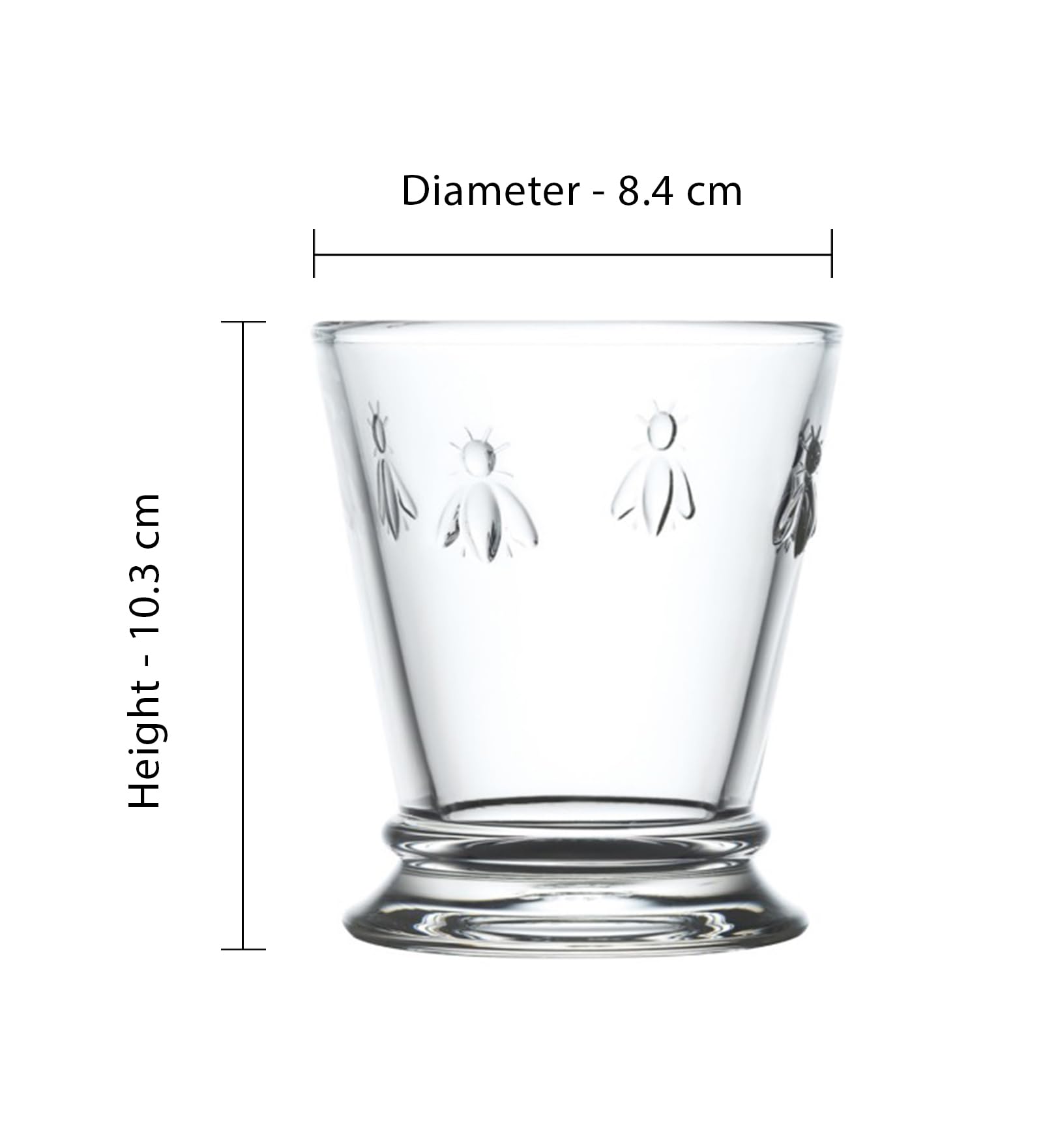 La Rochere Napoleon Bee emblem close-up on tumbler, iconic French design.