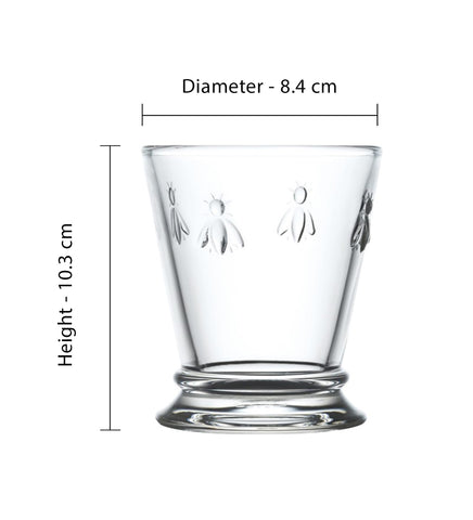 La Rochere Napoleon Bee emblem close-up on tumbler, iconic French design.