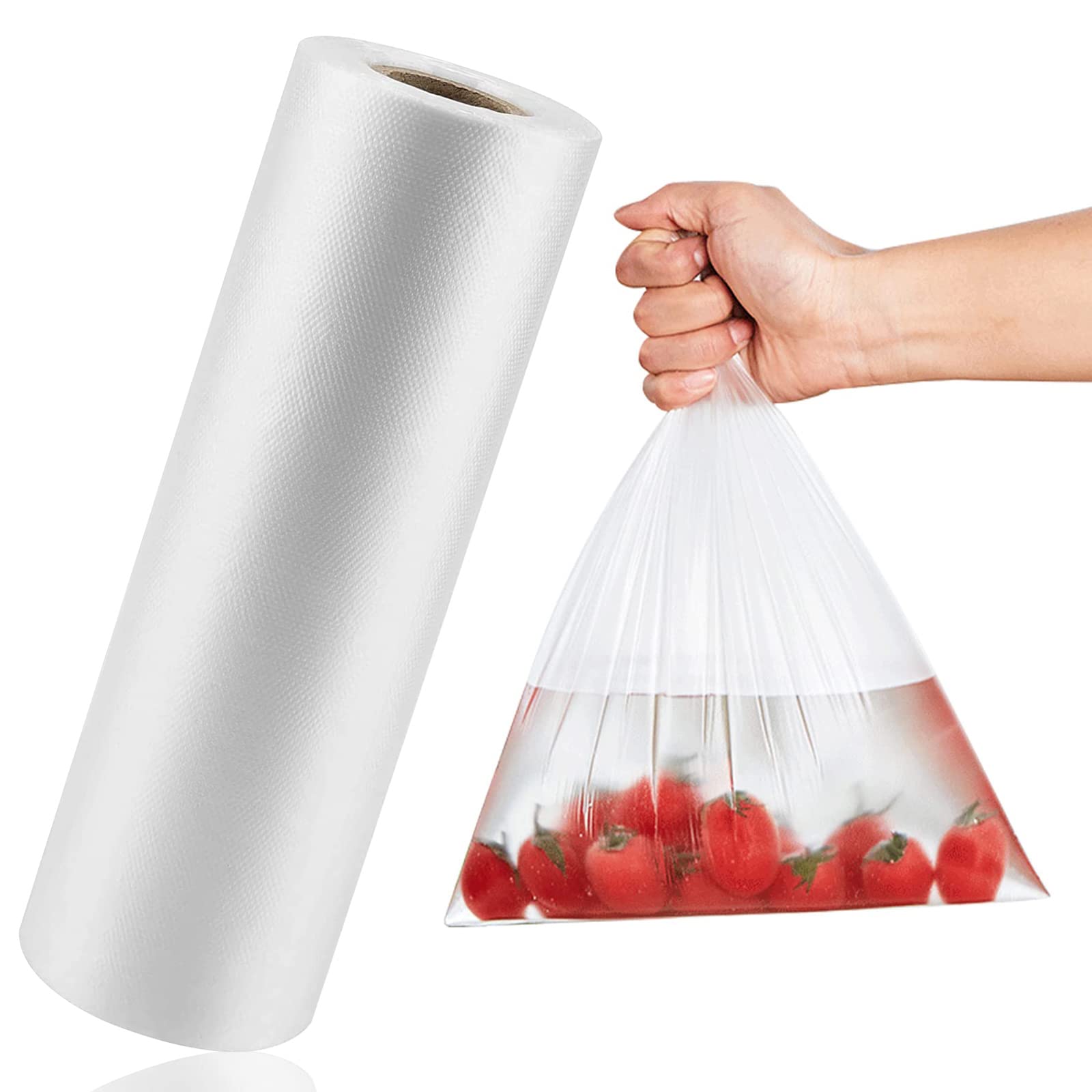 LabelMore 12x16 bags on a roll for organized produce storage.