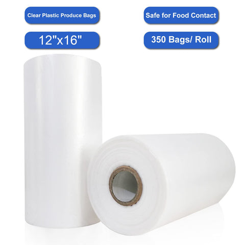 LabelMore clear produce bags showing contents through transparent film.
