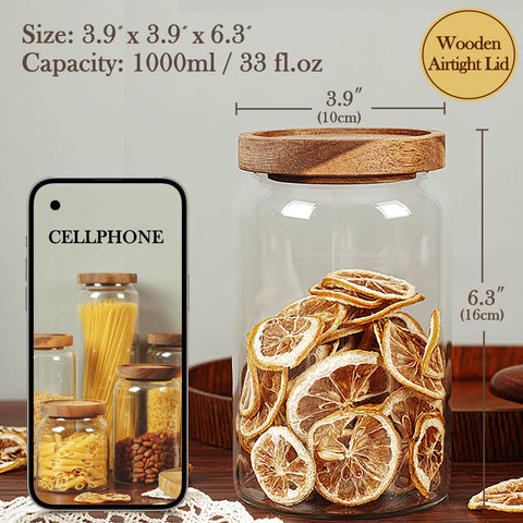Labina 33 oz glass jar perfect for flour and sugar storage.