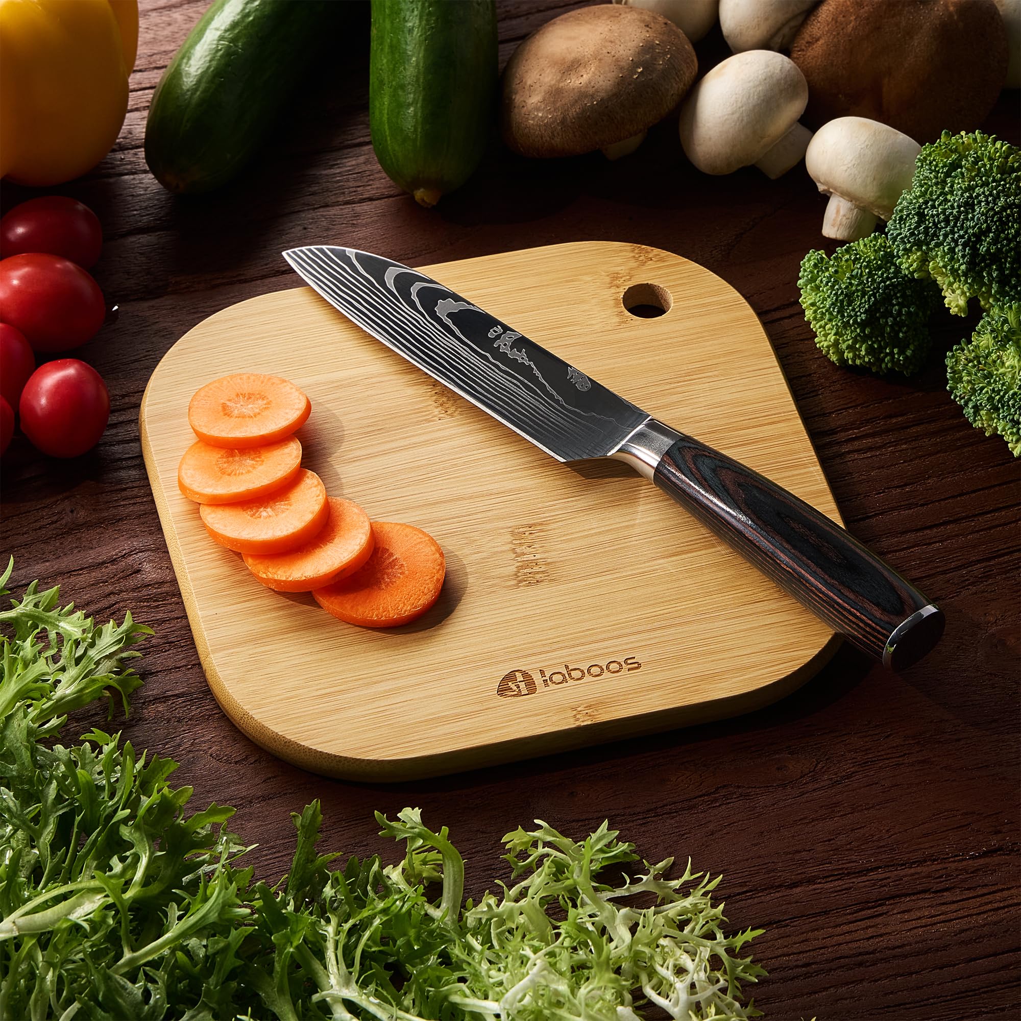 Laboos travel friendly cutting boards in use during camping for quick meals.