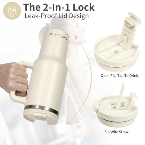 Labulabla stainless steel tumbler with double-wall insulation to keep drinks cold.