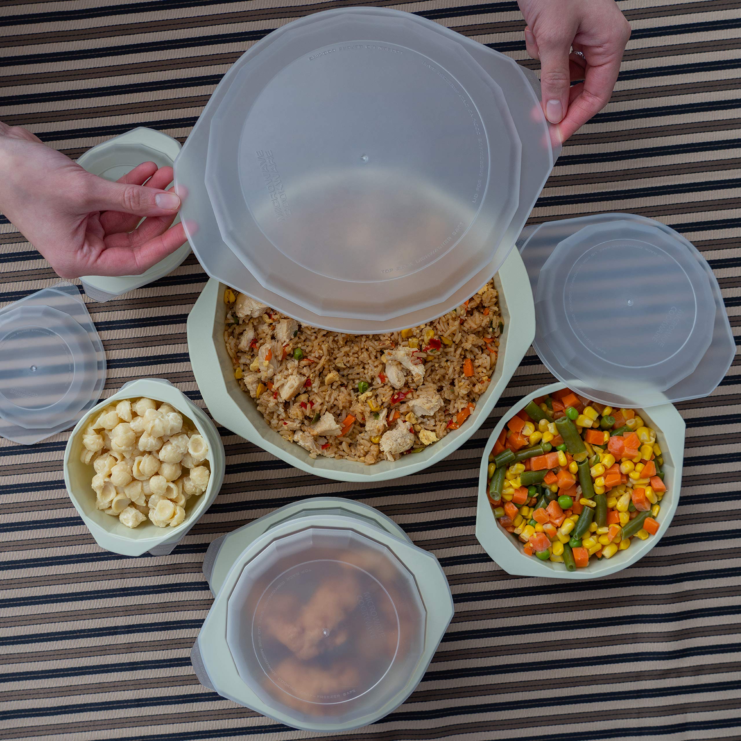 LaCuisine lids for fridge storage and organized leftovers.
