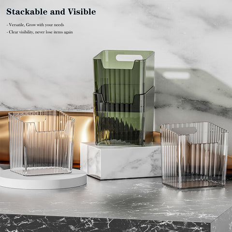 Lae Nuvole stackable bins for kitchen and bathroom organization and versatility.