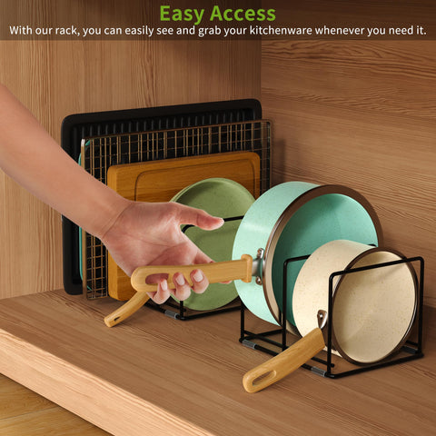 Laemyfyre heavy-duty-steel-construction offers durable, stable cookware storage