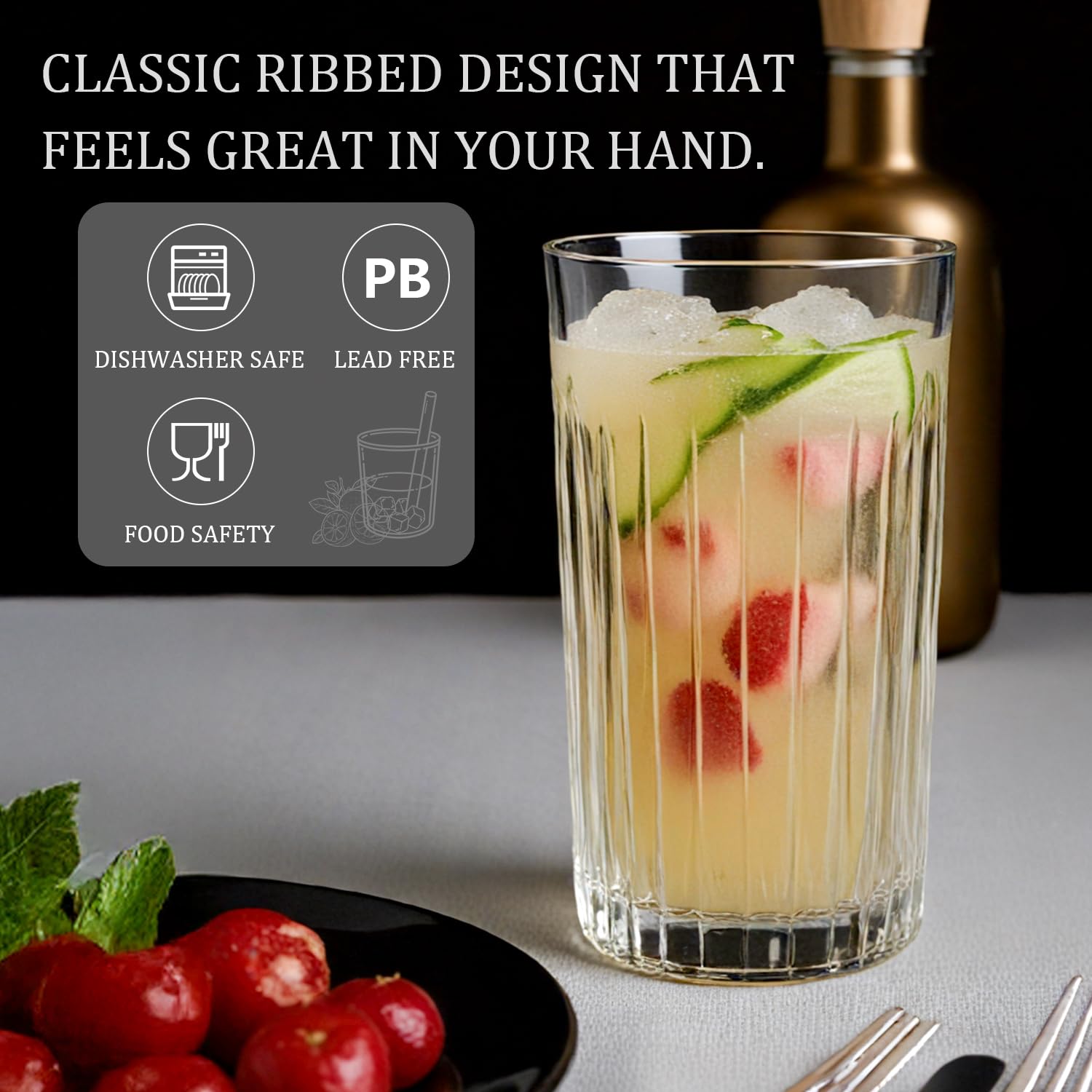 Laerjin dishwasher-safe glassware simplifies cleanup after meals.