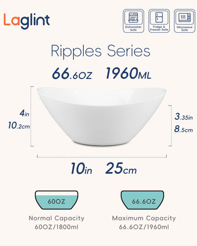 LaGlint 10 inch salad bowl ideal for family meals and meal prep